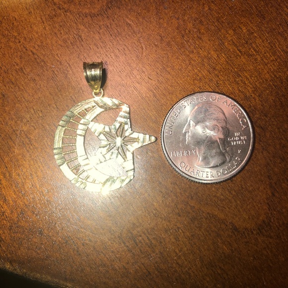 10k gold moon and star charm - Picture 2 of 3